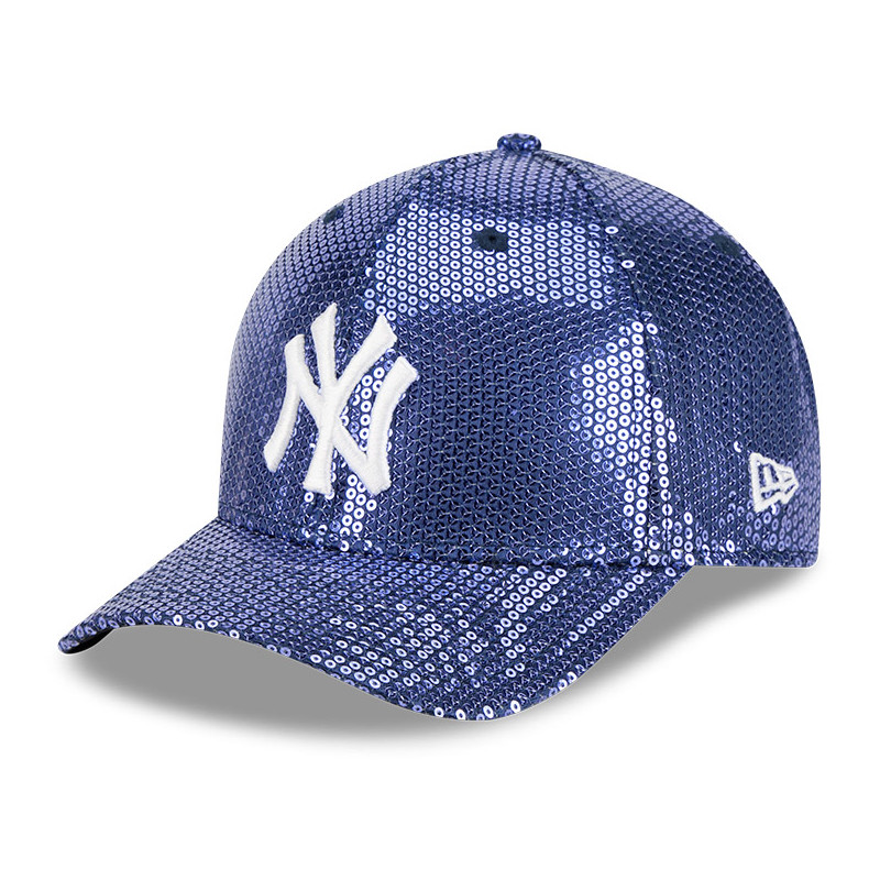 New York Yankees Bling Sequined Hat Bling Crystal New York Yankees Oversized Logo Flat Bill  main image 3