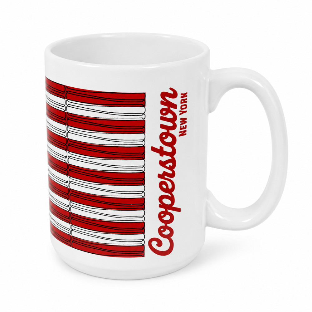 Baseball Hall of Fame American Bat Flag 15 Ounce Mug