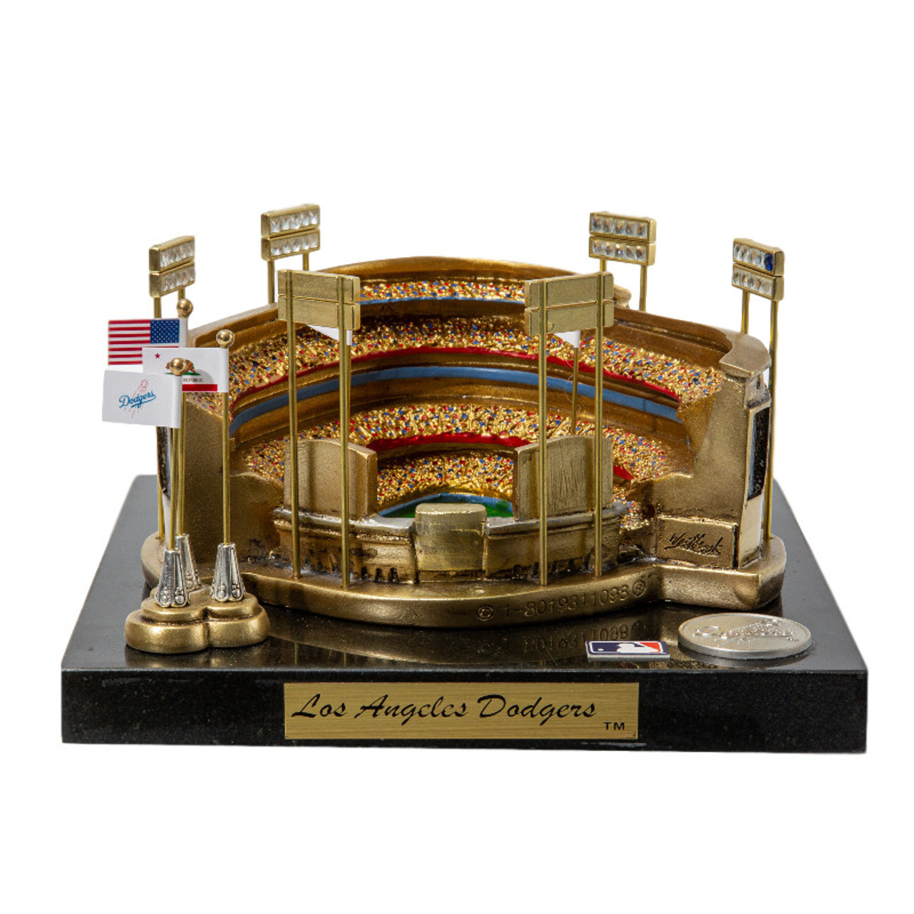 Dodger Stadium Westbrook Sports Classics Cast Bronze Replica with Marble Base and Acrylic Display Case