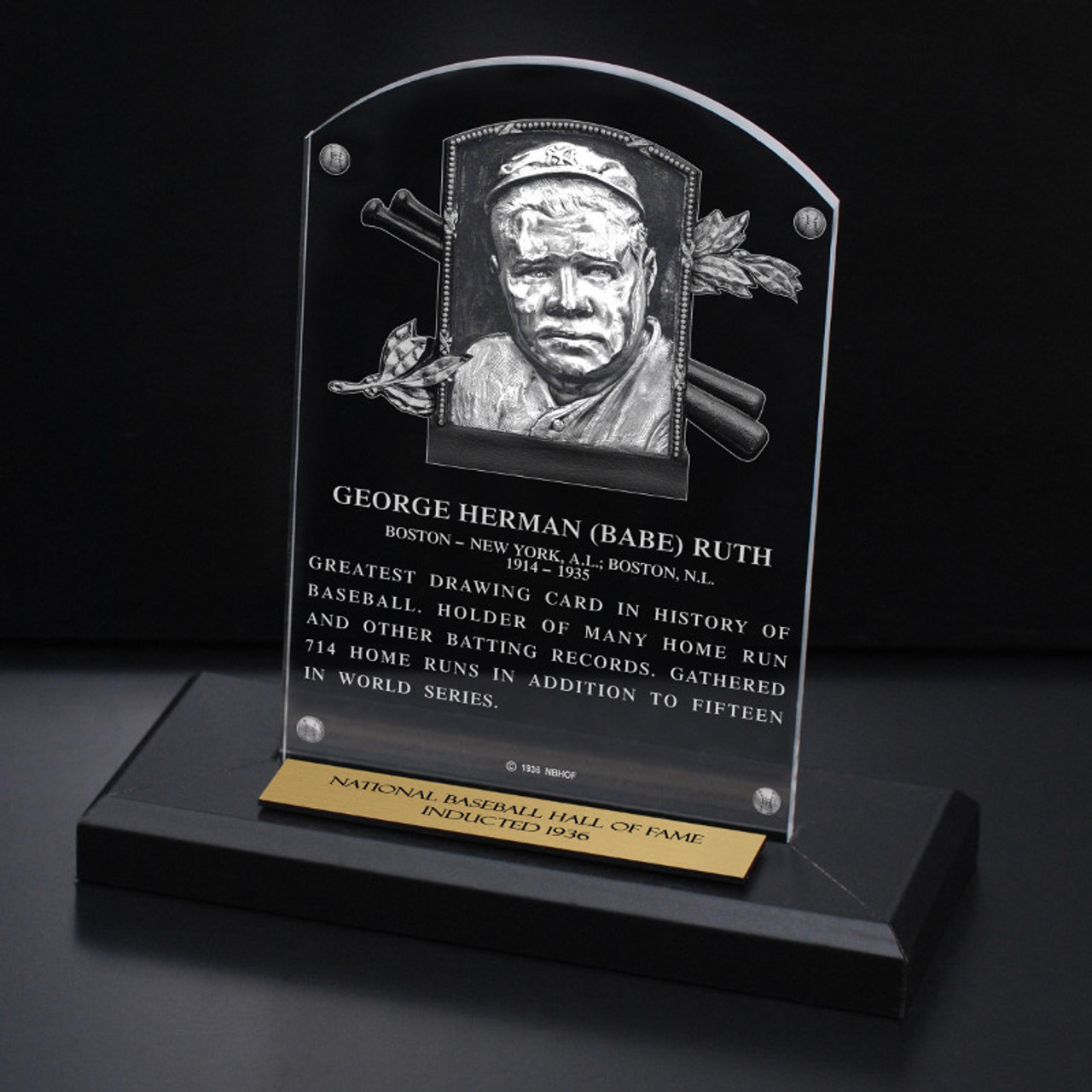 Babe Ruth Hall of Fame Exclusive 3 Piece Pin Set with Plaque Bust Ltd Ed of
