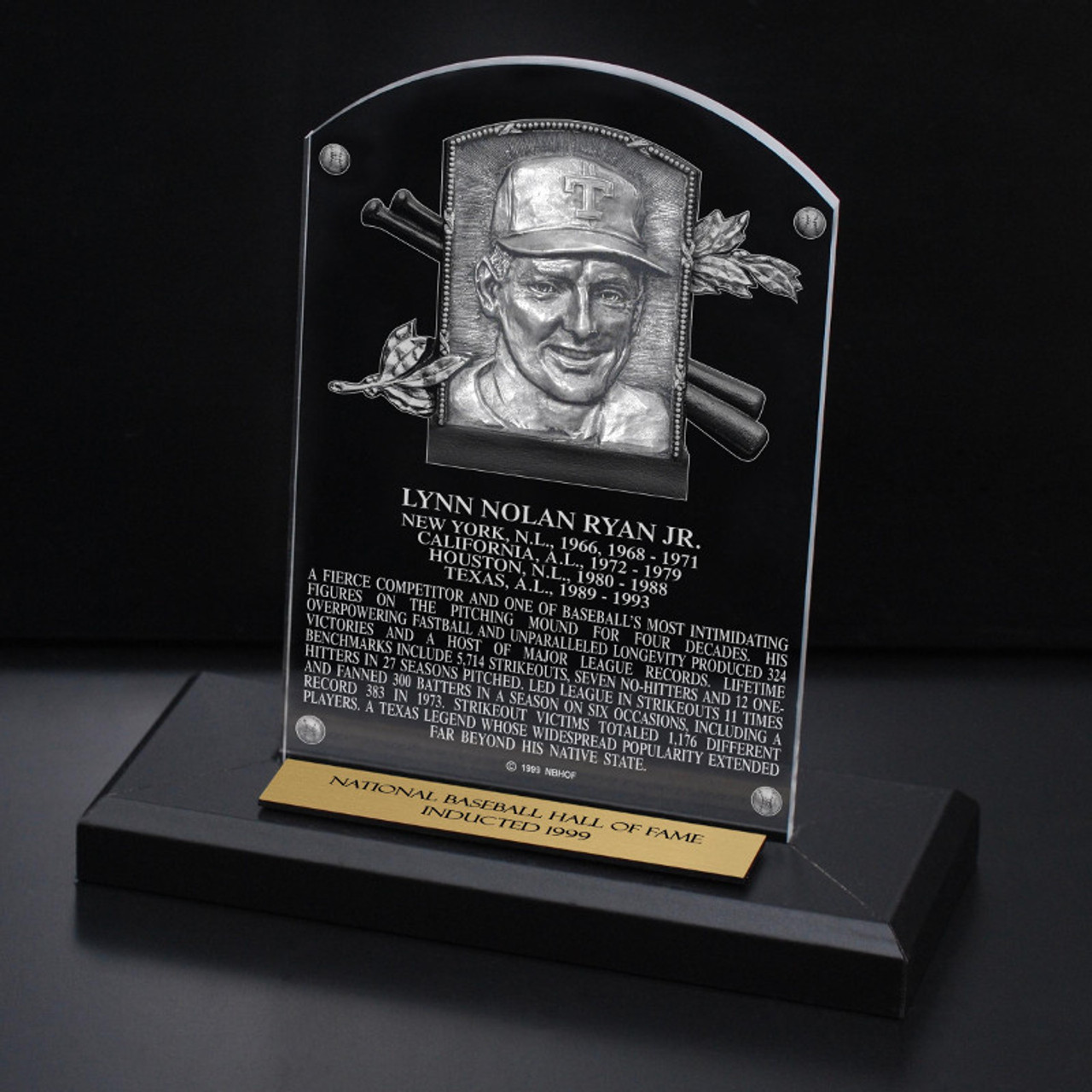 Nolan Ryan Acrylic Replica Hall of Fame Plaque
