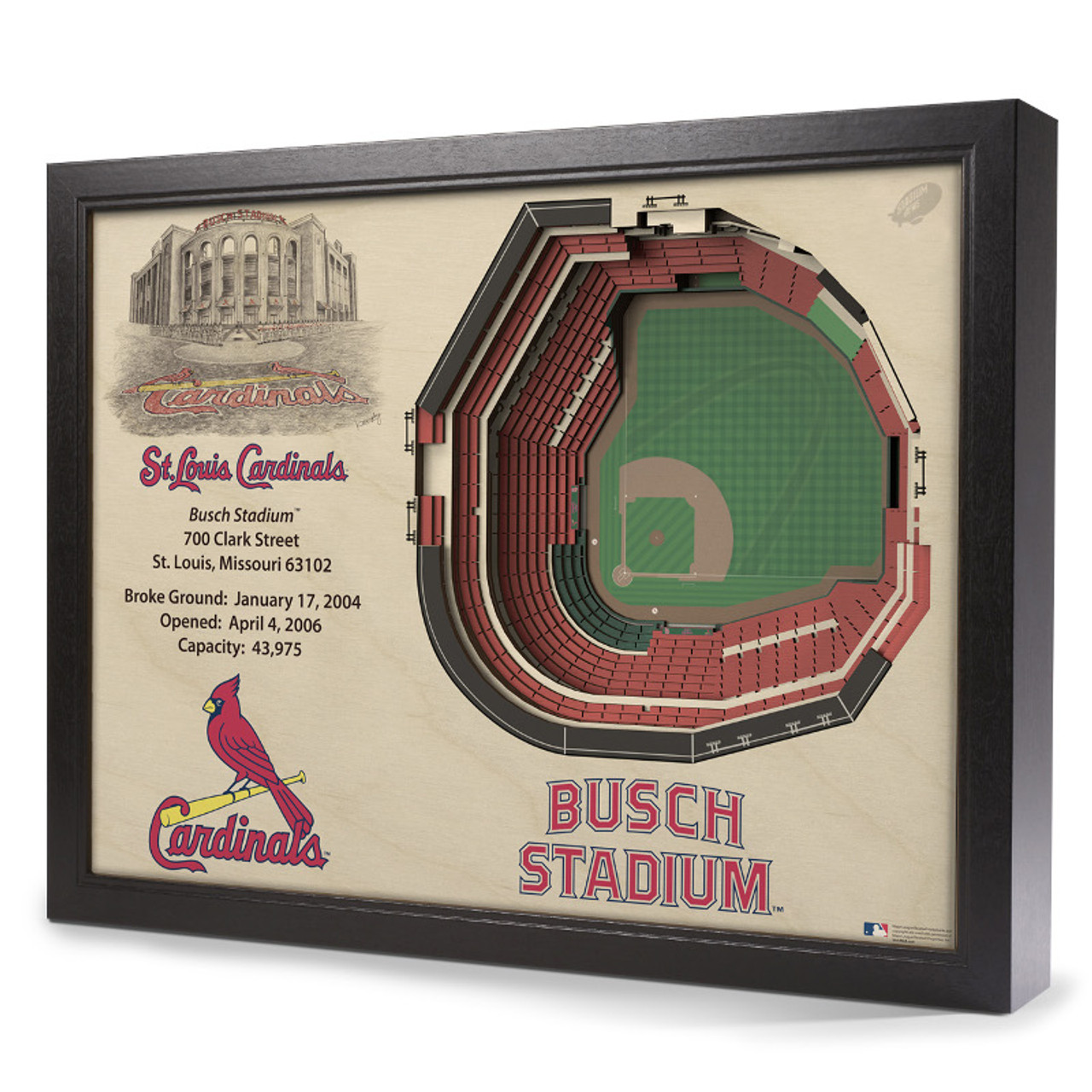 St. Louis Cardinals 25 Layer 25 x 19 StadiumViews 3D Wall Art