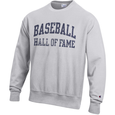 Men's Champion Baseball Hall of Fame Oxford Gray Reverse Weave Sweatshirt