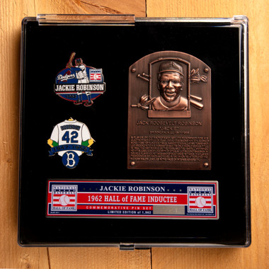 Jackie Robinson Hall of Fame Exclusive 3 Piece Pin Set with Plaque Bust Ltd Ed of 1,969