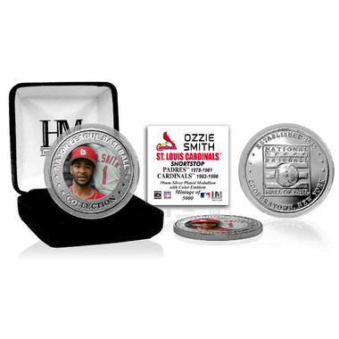 Highland Mint Ozzie Smith St. Louis Cardinals Hall of Fame Silver Photo Coin