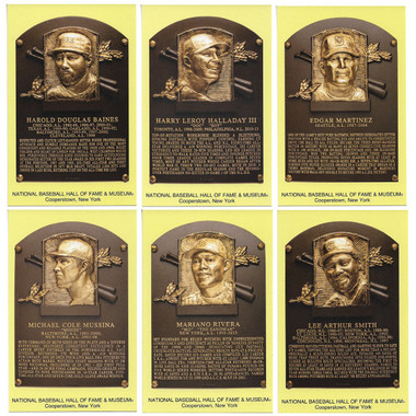 Class of 2019 Baseball Hall of Fame Plaque Postcard Set of 6 (Baines, Halladay, Martinez, Mussina, Rivera, Smith)