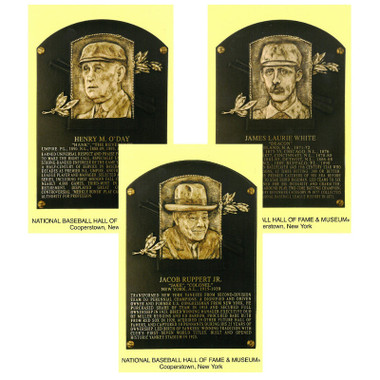 Class of 2013 Baseball Hall of Fame Plaque Postcard Set of 3 (O'Day, Ruppert, White)