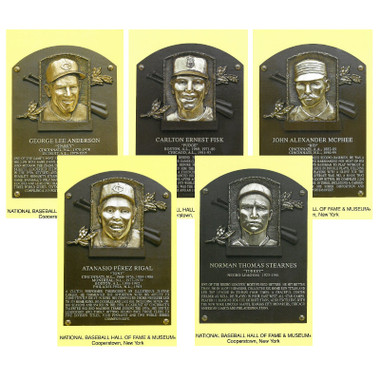 Class of 2000 Baseball Hall of Fame Plaque Postcard Set of 5 (Anderson, McPhee, Fisk, Perez, Stearnes)
