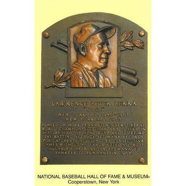 Yogi Berra Baseball Hall of Fame Plaque Postcard