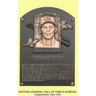 Craig Biggio Baseball Hall of Fame Plaque Postcard