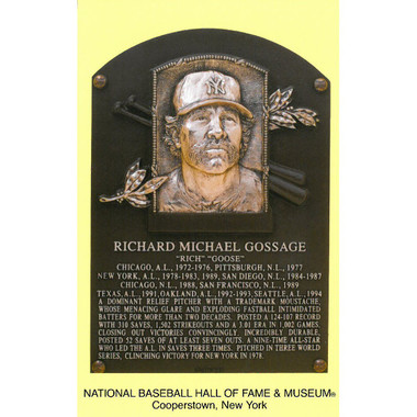 Goose Gossage Baseball Hall of Fame Plaque Postcard