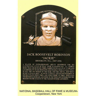 Jackie Robinson Baseball Hall of Fame Plaque Postcard