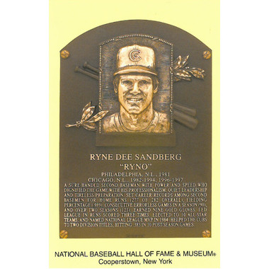 Ryne Sandberg Baseball Hall of Fame Plaque Postcard