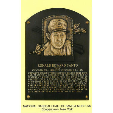 Ron Santo Baseball Hall of Fame Plaque Postcard
