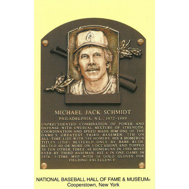 Mike Schmidt Baseball Hall of Fame Plaque Postcard