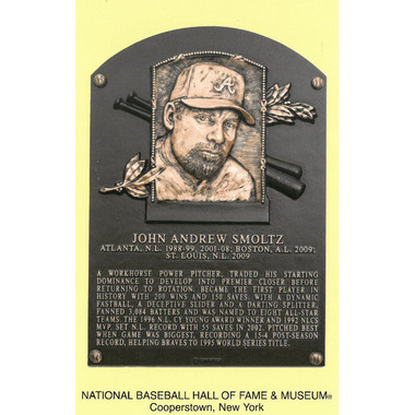 John Smoltz Baseball Hall of Fame Plaque Postcard