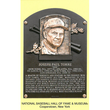Joe Torre Baseball Hall of Fame Plaque Postcard