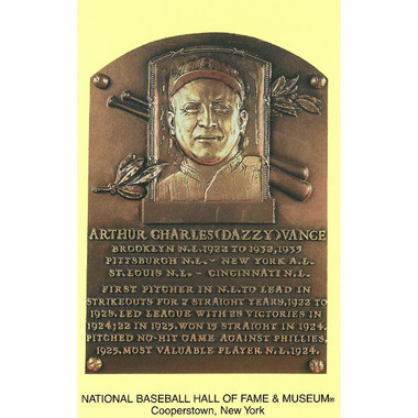 Dazzy Vance Baseball Hall of Fame Plaque Postcard