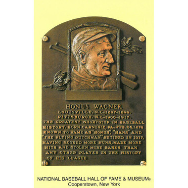 Honus Wagner Baseball Hall of Fame Plaque Postcard
