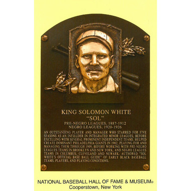 Sol White Baseball Hall of Fame Plaque Postcard