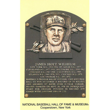 Hoyt Wilhelm Baseball Hall of Fame Plaque Postcard