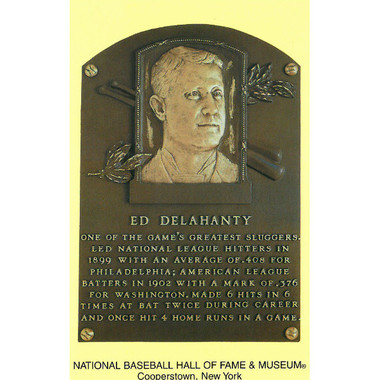 Ed Delahanty Baseball Hall of Fame Plaque Postcard