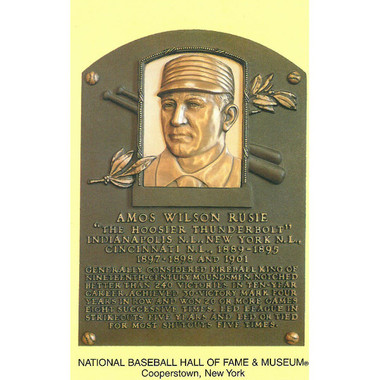 Amos Rusie Baseball Hall of Fame Plaque Postcard