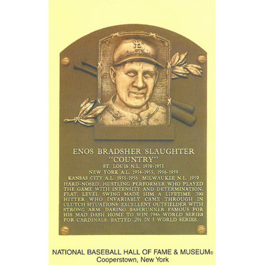 Enos Slaughter Baseball Hall of Fame Plaque Postcard