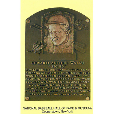 Ed Walsh Baseball Hall of Fame Plaque Postcard