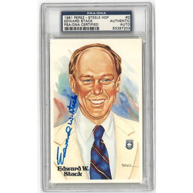 Edward Stack Autographed Perez-Steele HOF Series Postcard # D (PSA-03)