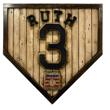 Babe Ruth Hall of Fame Vintage Distressed Wood 18.5 Inch Legacy Home Plate Ltd Ed of 250