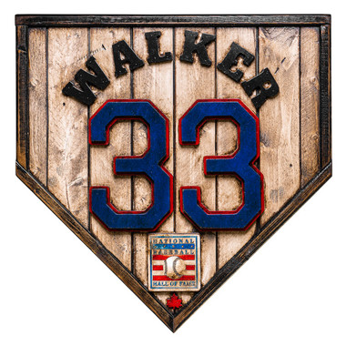 Larry Walker Hall of Fame Vintage Distressed Wood 18.5 Inch Legacy Home Plate - Ltd Ed of 102 (Montreal)