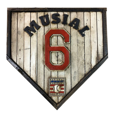 Stan Musial Hall of Fame Vintage Distressed Wood 18.5 Inch Legacy Home Plate Ltd Ed of 250