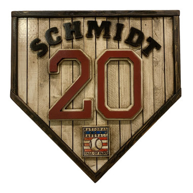 Mike Schmidt Hall of Fame Vintage Distressed Wood 18.5 Inch Legacy Home Plate Ltd Ed of 250