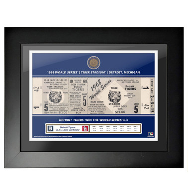 Detroit Tigers 1968 World Series Game 5 Framed 18 x 14 Ticket