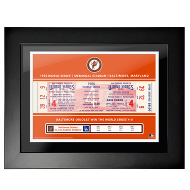 Baltimore Orioles 1966 World Series Game 4 Framed 18 x 14 Ticket