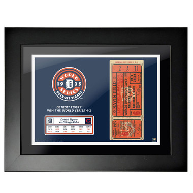 Detroit Tigers 1935 World Series Game 6 Framed 18 x 14 Ticket