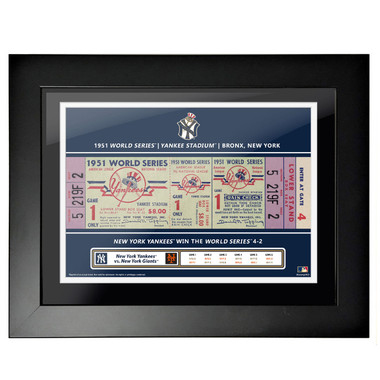 New York Yankees 1951 World Series Framed 18 x 14 Ticket