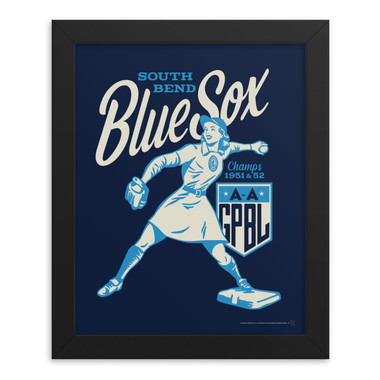 Teambrown South Bend Blue Sox Artwork Framed 8 x 10 Print
