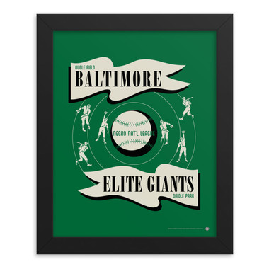 Teambrown Baltimore Elite Giants Artwork Framed 8 x 10 Print