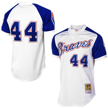 Nike Men's Atlanta Braves Hank Aaron #44 Blue T-Shirt