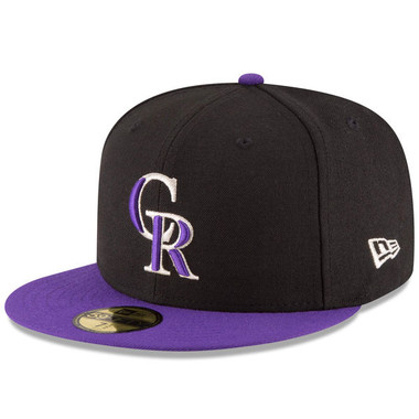 Men's New Era Colorado Rockies Black/Purple Alternate On-Field 59FIFTY Fitted Cap