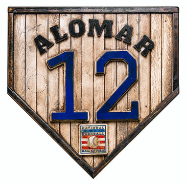 Roberto Alomar Hall of Fame Vintage Distressed Wood 17 Inch Legacy Home Plate Ltd Ed of 250