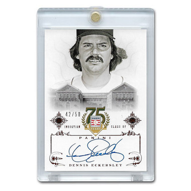 Dennis Eckersley Autographed Card 2014 Panini Cooperstown HOF 75th Anniversary Red # 78 Ltd Ed of 50