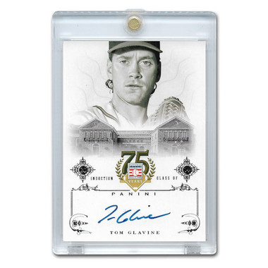 Tom Glavine Autographed Card 2014 Panini Cooperstown HOF 75th Anniversary # 92