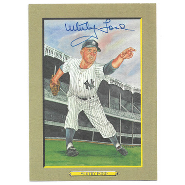 Whitey Ford Autographed Perez-Steele Great Moments Jumbo Postcard # 5 (PSA-17)