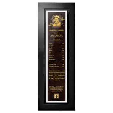 Lou Gehrig Baseball Hall of Fame 24 x 8 Framed Plaque Art
