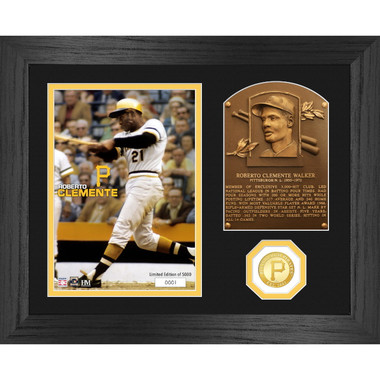 Highland Mint Roberto Clemente Hall of Fame Plaque Bronze Coin 13 x 16 Photo Mint