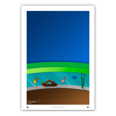 Marlins Park Minimalist Ballpark Collection 14 x 20 Fine Art Print by artist S. Preston