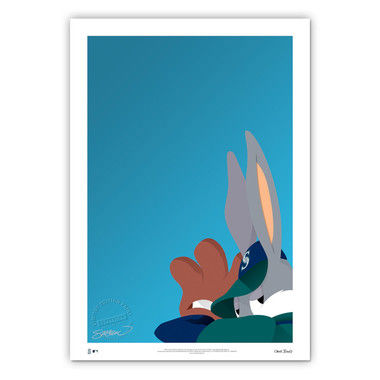 Seattle Mariners Baseball Bugs Minimalist Looney Tunes Collection 14 x 20 Fine Art Print by artist S. Preston - Ltd Ed of 100